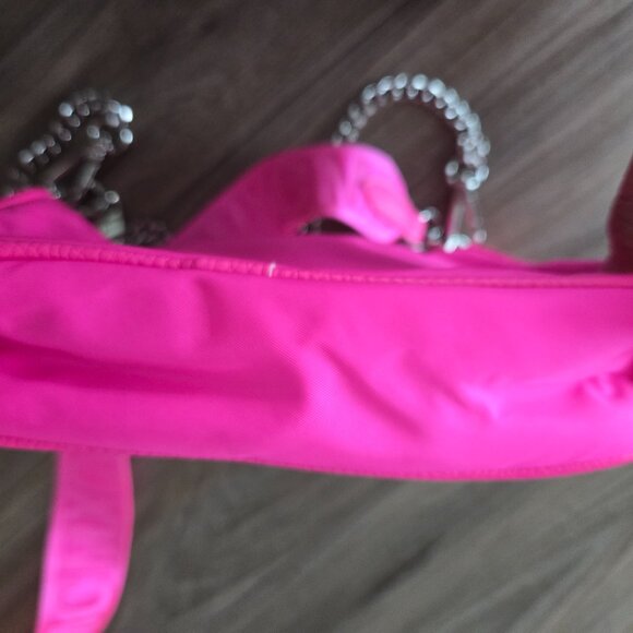 Steve Madden NEON Pink Shoulder Strap Handbag Chain Strap Pouch Attachable - Picture 7 of 9